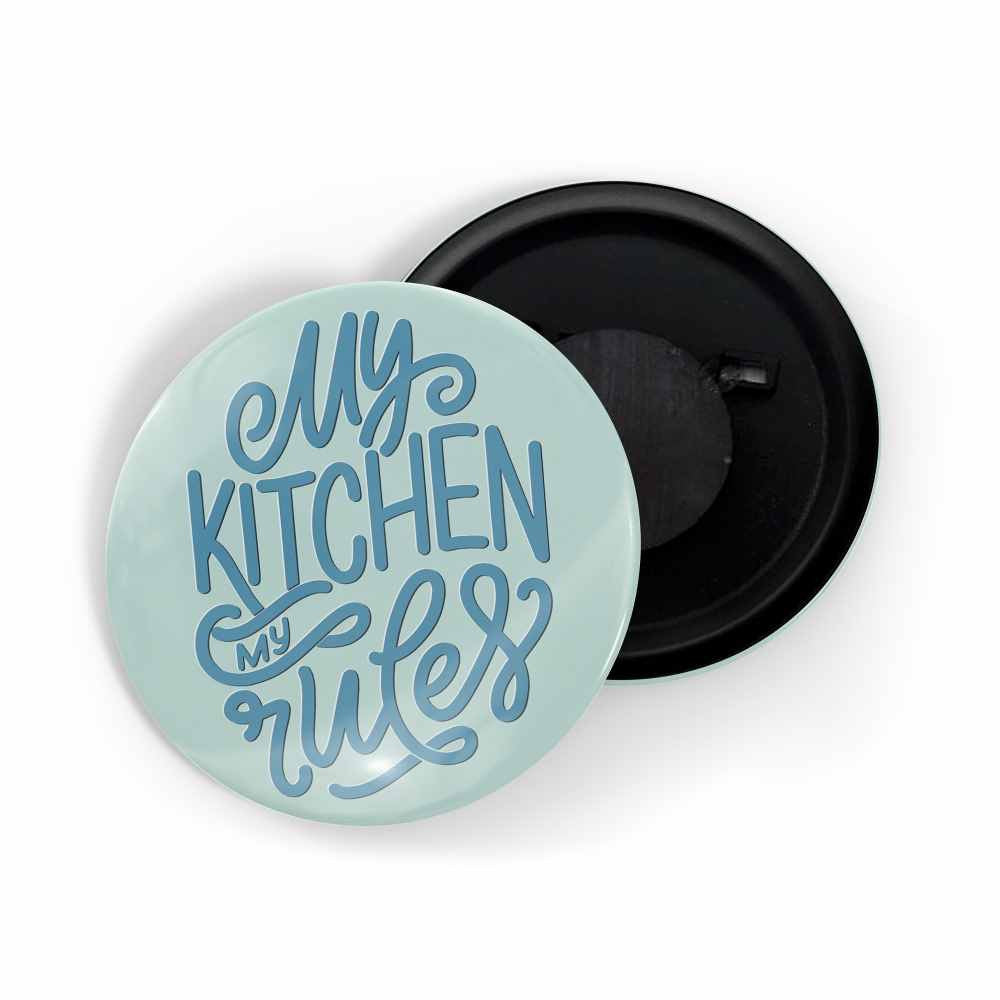 dhcrafts Fridge Magnet Multicolor Color My Kitchen My Rules Glossy Finish Design Pack of 1 (58mm)